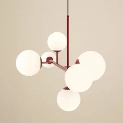 Sklep Kaja Modernistyczna, czerwona lampa nad wyspę 1092K15 z serii DIONE | Kaja Zadzwońporabattel.783200183(8-16)/mailsklep@kaja.com.pl Clearance