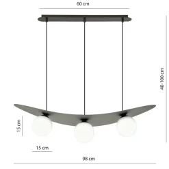 Sklep Kaja Modernistyczna lampa wisząca z białymi kloszami 1301/3 z serii AURA Store