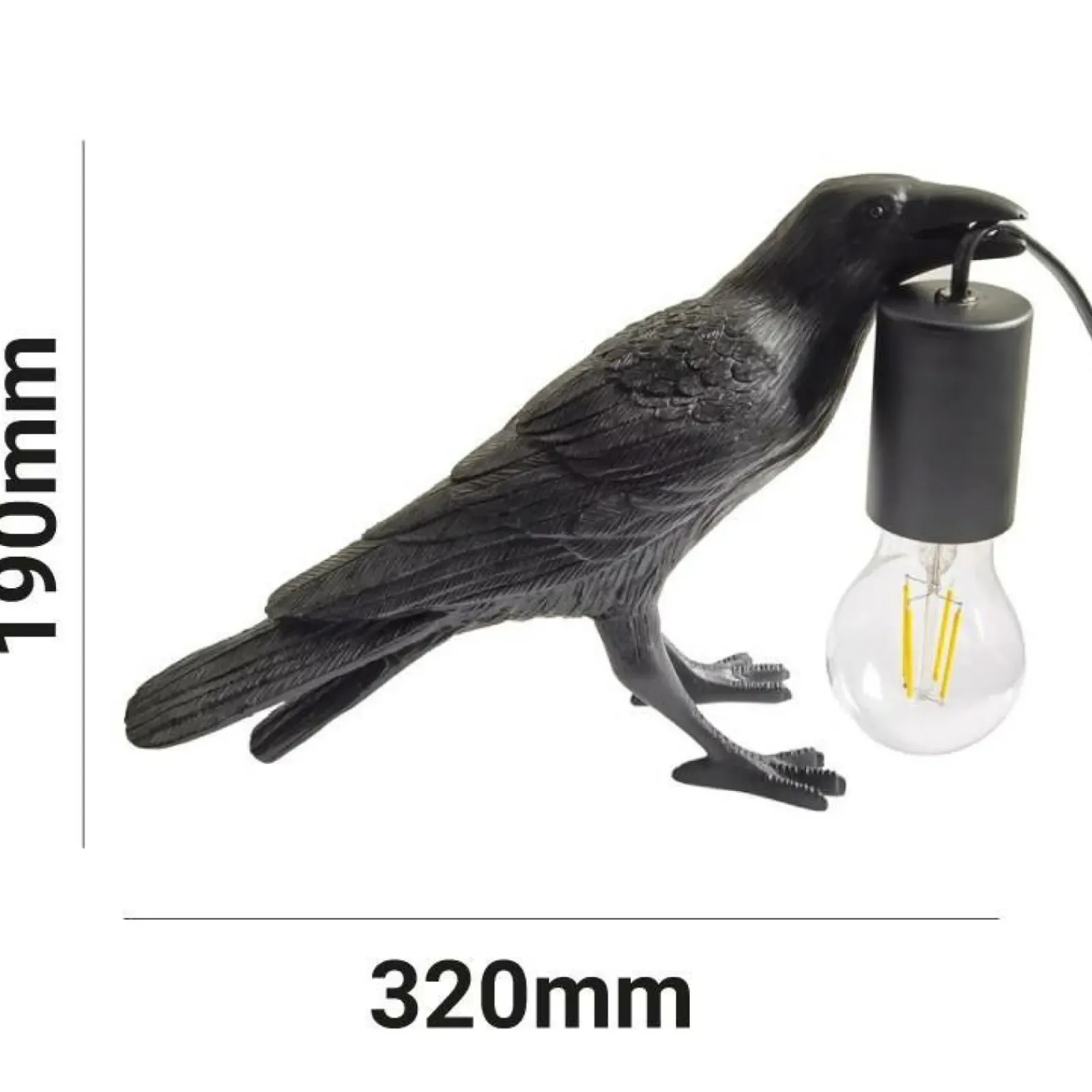 Sklep Kaja Modernistyczna lampka nocna ptak ABR-KARD-K RAVEN | Kaja Oświetlenie* Nowoczesne Lampki Stołowe