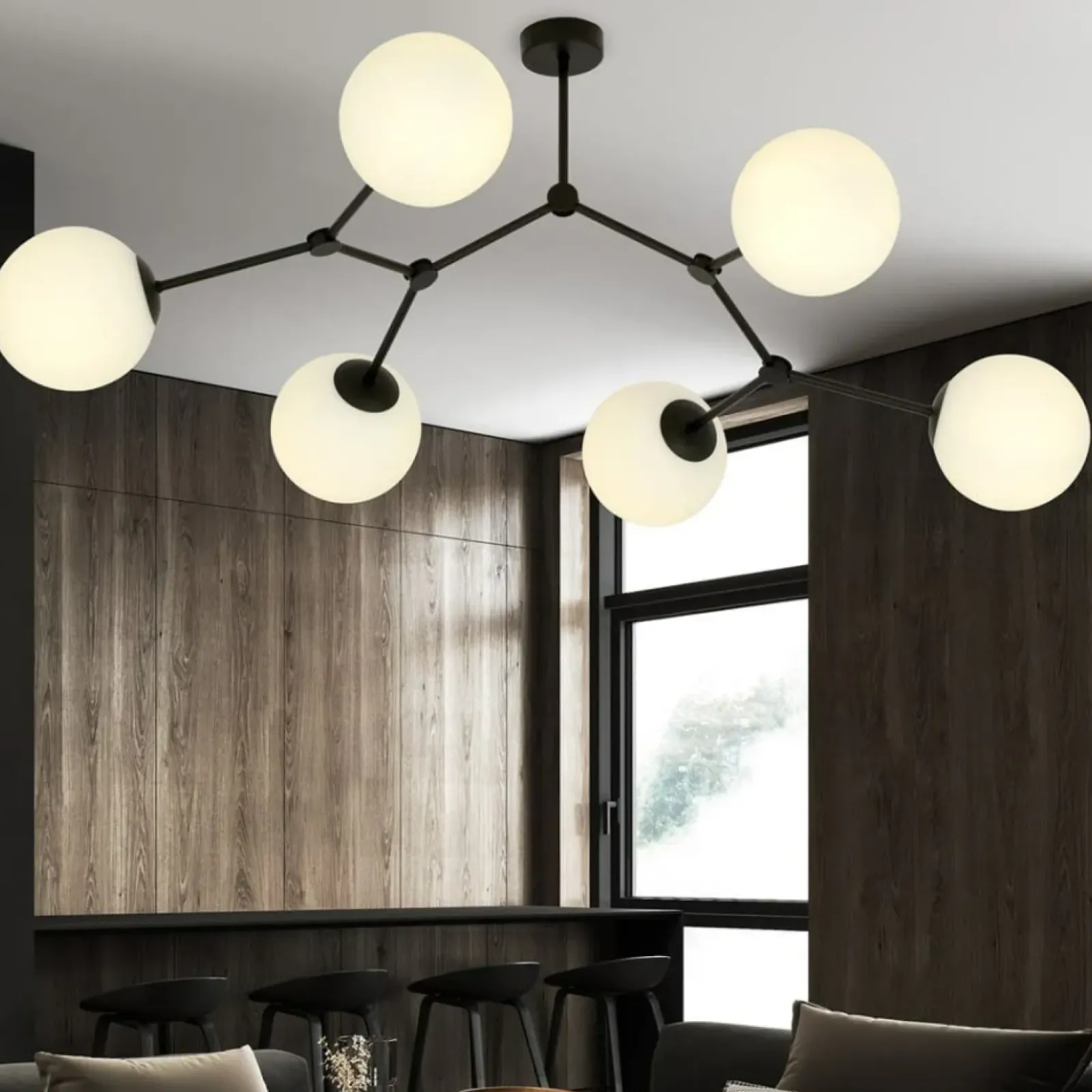 Sklep Kaja Molekularna, duża lampa sufitowa do salonu 1133/6 SPACE | Kaja Outlet