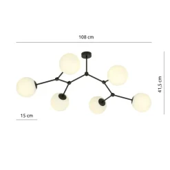 Sklep Kaja Molekularna, duża lampa sufitowa do salonu 1133/6 SPACE | Kaja Outlet