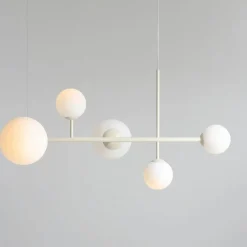Sklep Kaja Molekularna, kremowa, szeroka lampa nad stół 1092K9 DIONE | Kaja Zadzwońporabattel.783200183(8-16)/mailsklep@kaja.com.pl Online