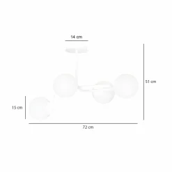 Sklep Kaja Molekularna lampa sufitowa z kloszami 1031/4A KALF | Kaja Oświetlenie biały Online