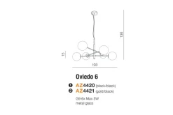 Sklep Kaja Molekularna lampa wisząca do salonu AZ4420 OVIEDO | Kaja Oświetlenie czarny Clearance