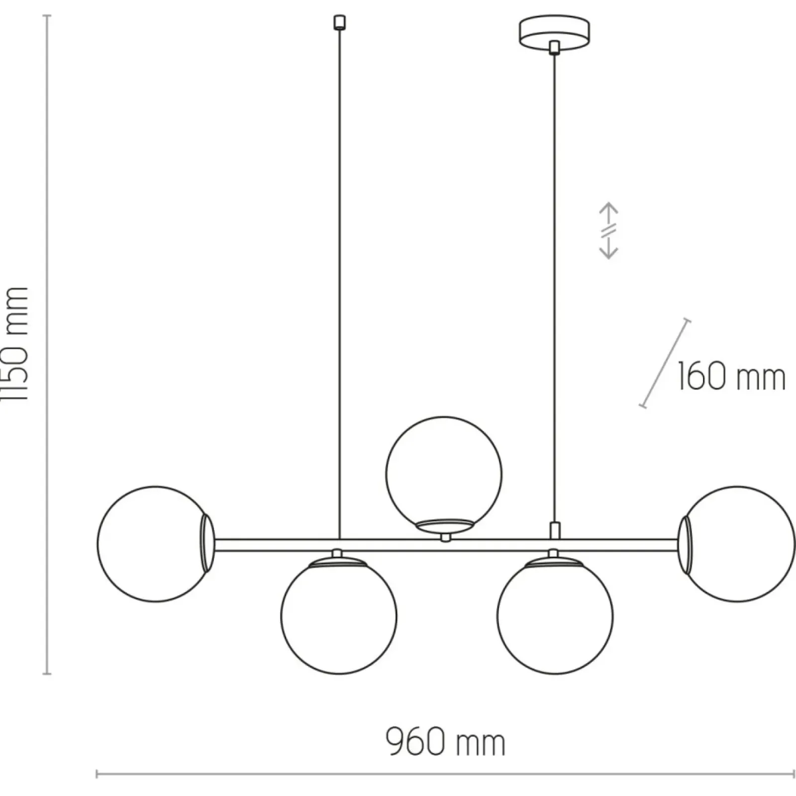 Sklep Kaja Molekularna lampa wisząca nad stół TK 6219 CELESTE | Kaja Oświetlenie Outlet