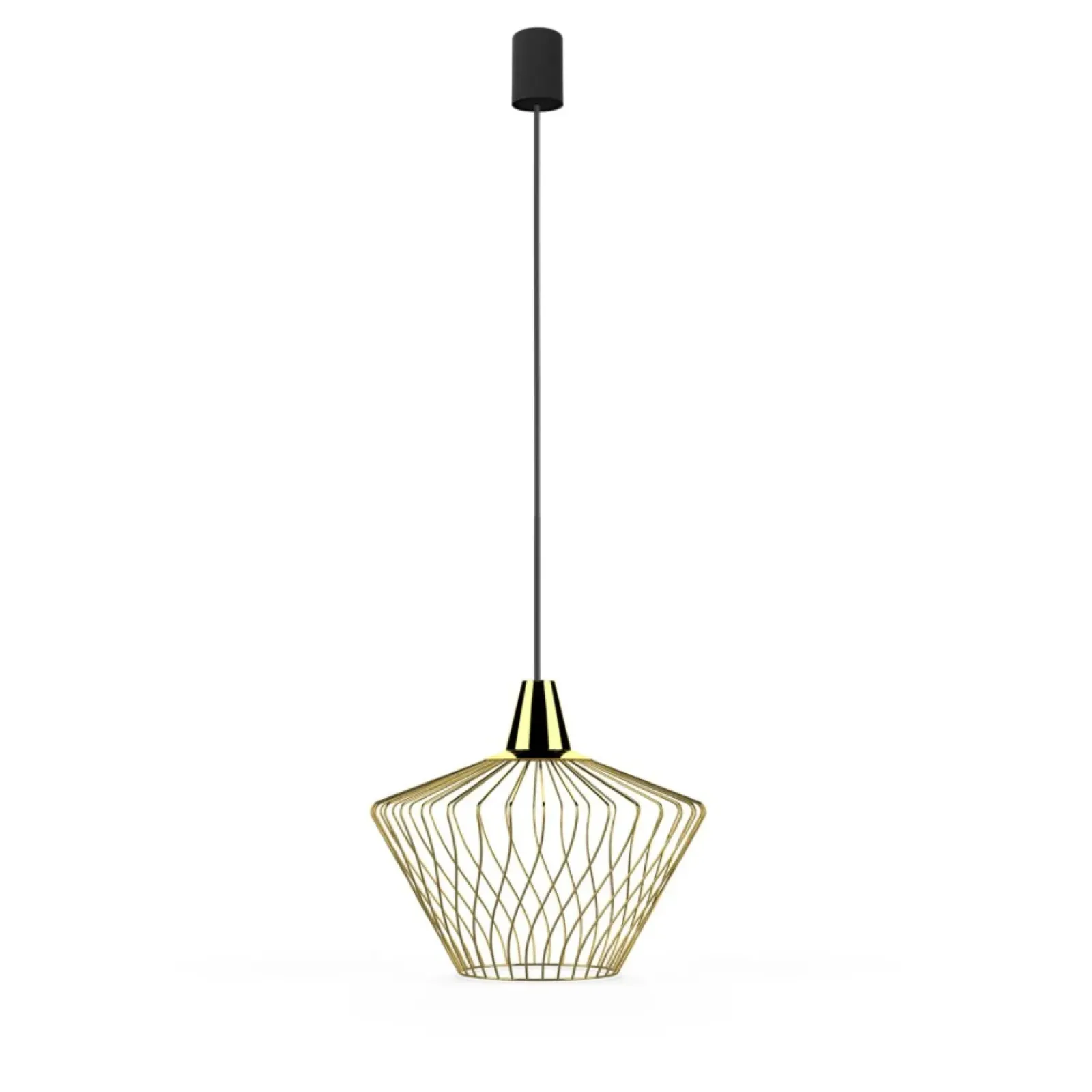 Sklep Kaja Mosiężna lampa wisząca z niepowtarzalnym kloszem 8861 | Kaja mosiądz Fashion