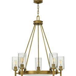 Sklep Kaja Mosiężna lampa wisząca ze szkłem HK-COLLIER5 z serii COLLIER* Randole Tradycyjne