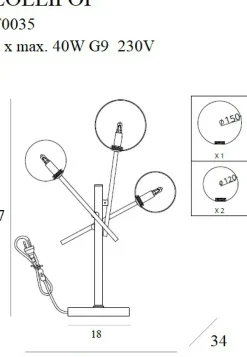 Sklep Kaja Mosiężna, nowoczesna lampka stołowa MX T0035 LOLLIPOP | Kaja* Nowoczesne Lampki Stołowe