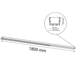 Sklep Kaja Natynkowa listwa LED do korytarza 180cm 4000K ANT 1818 HIATE | Kaja* Lampy Led|Plafony Nowoczesne
