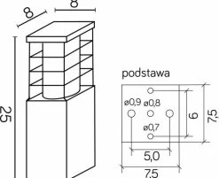 Sklep Kaja Niebanalna lampa oggrodowa, wysokość 25cm RADO II 3 AL z serii RADO II | Kaja Oś* Lampy Ogrodowe Stojące