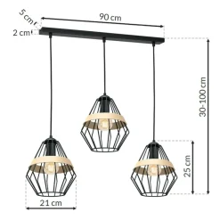 Sklep Kaja Niebanalna, potrójna lampa wisząca na listwie MLP5525 z serii CLIFF | Kaja Oświe Fashion