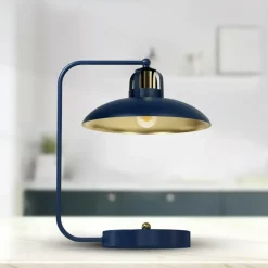 Sklep Kaja Niebieska, metalowa lampa stołowa do salonu MLP7716 z serii FELIX | Kaja Oświetl* Tradycyjne Lampki Stołowe