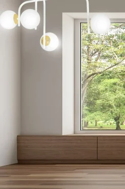 Sklep Kaja Nieregularna, biało-złota lampa sufitowa 1033/4B RAGNAR | Kaja Outlet