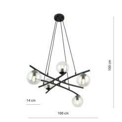 Sklep Kaja Nieregularna lampa z przezroczystymi kloszami 1202/5 z serii ESSA czarny Cheap