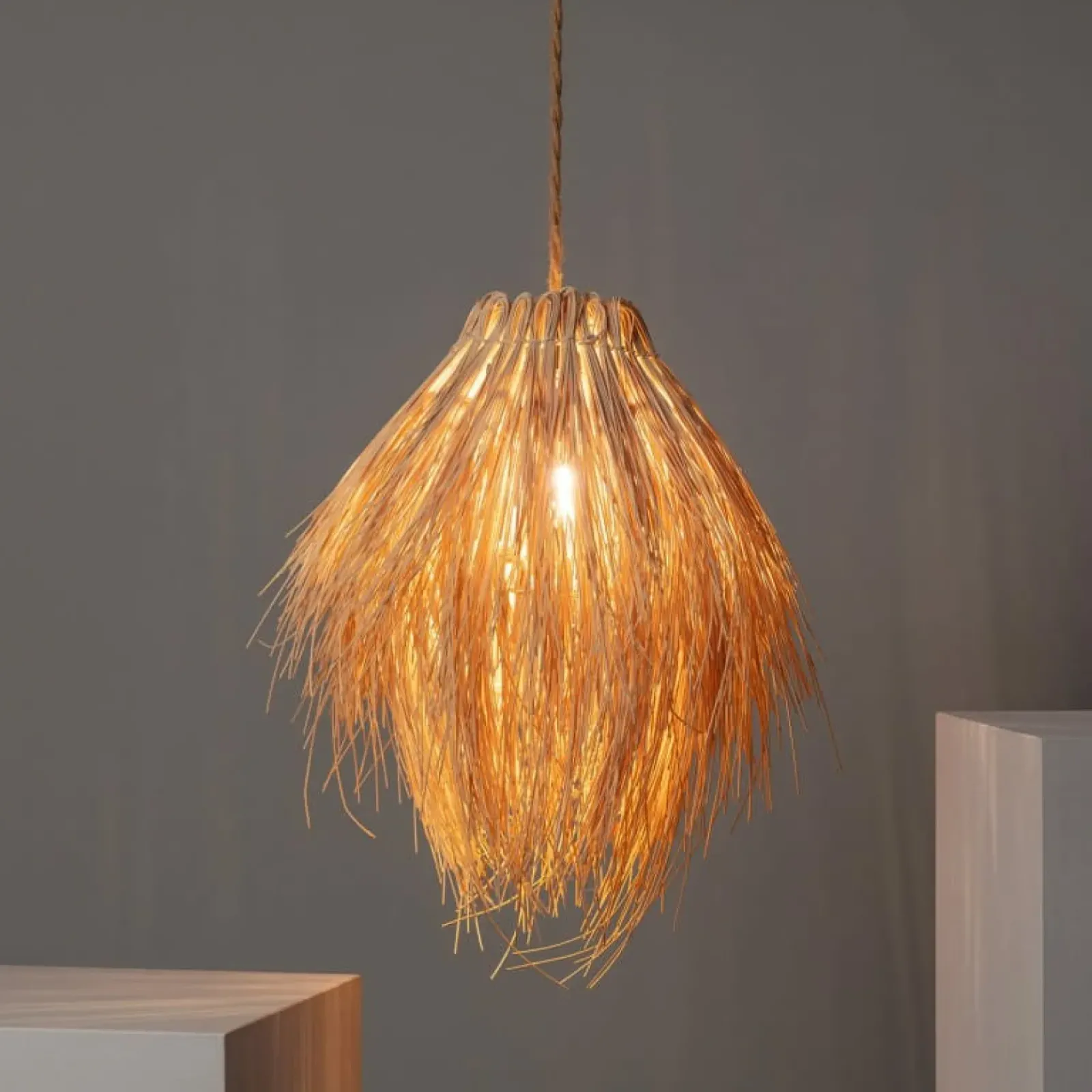 Sklep Kaja Nieregularna, naturalna lampa wisząca ABR-NLW33-BH-E27 BOHO | Kaja brązowy Flash Sale
