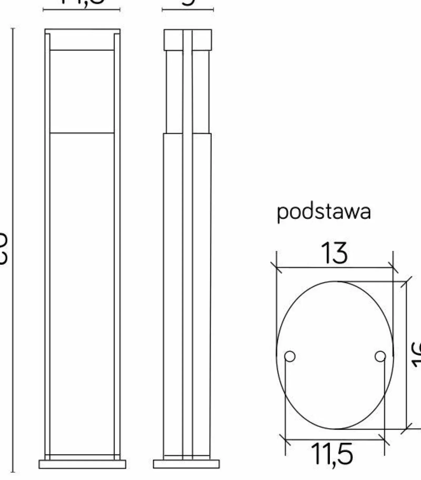 Sklep Kaja Niespełna metrowa lampa ogrodowa TO 3902-H 919 AL z serii ELIS | Kaja Oświetleni* Lampy Ogrodowe Stojące