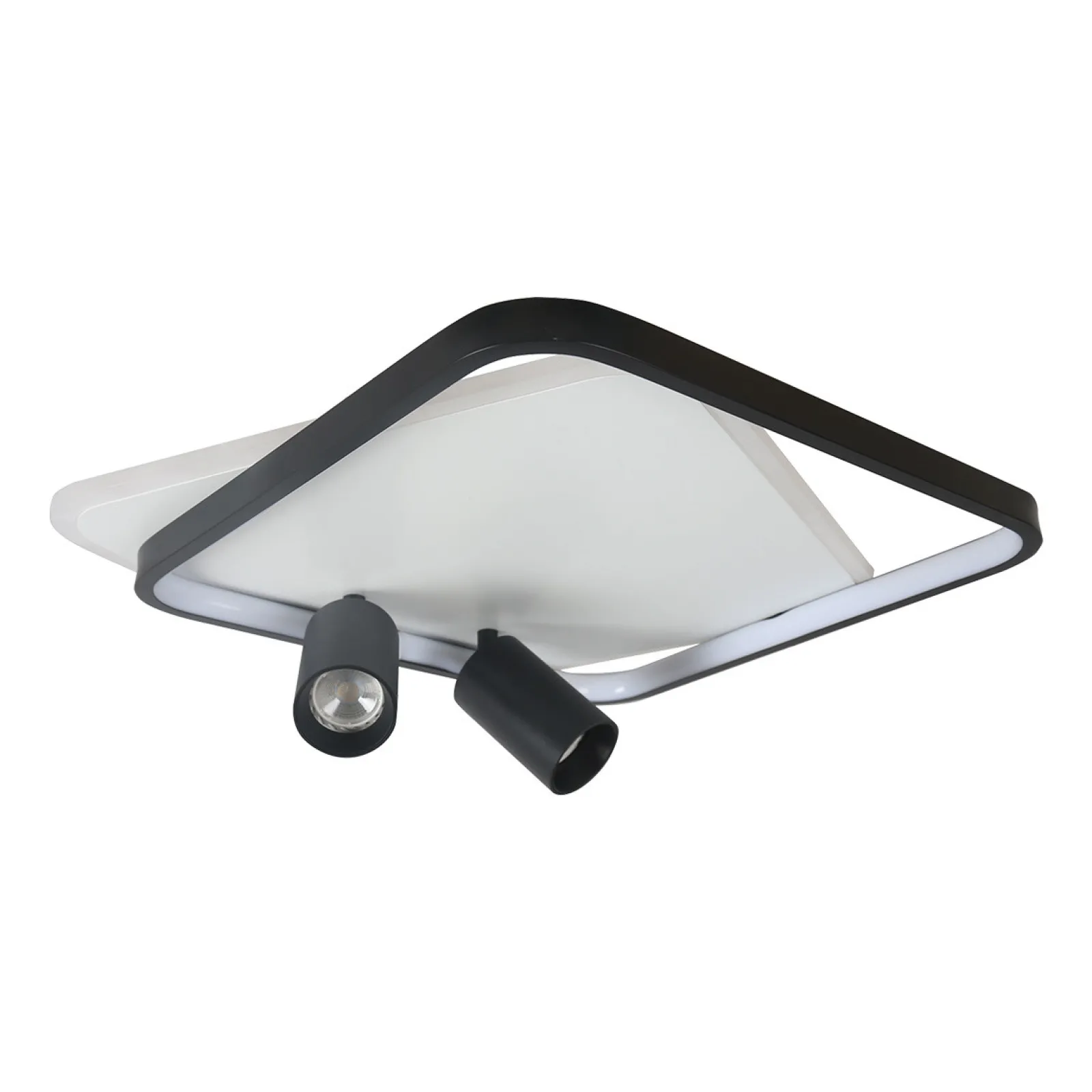 Sklep Kaja Niespotykany plafon LED z tubami LP-0612/2C SQUARE BK PARMA | Kaja* Plafony Nowoczesne|Lampy Led