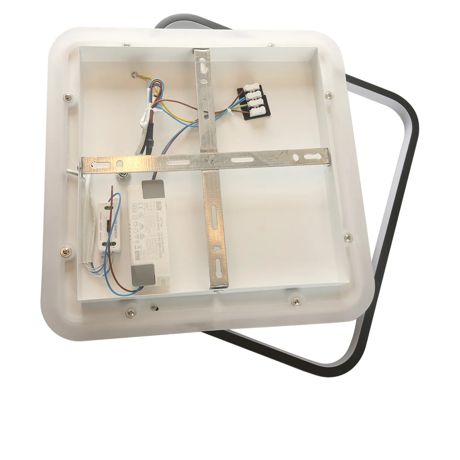 Sklep Kaja Niespotykany plafon LED z tubami LP-0612/2C SQUARE BK PARMA | Kaja* Plafony Nowoczesne|Lampy Led