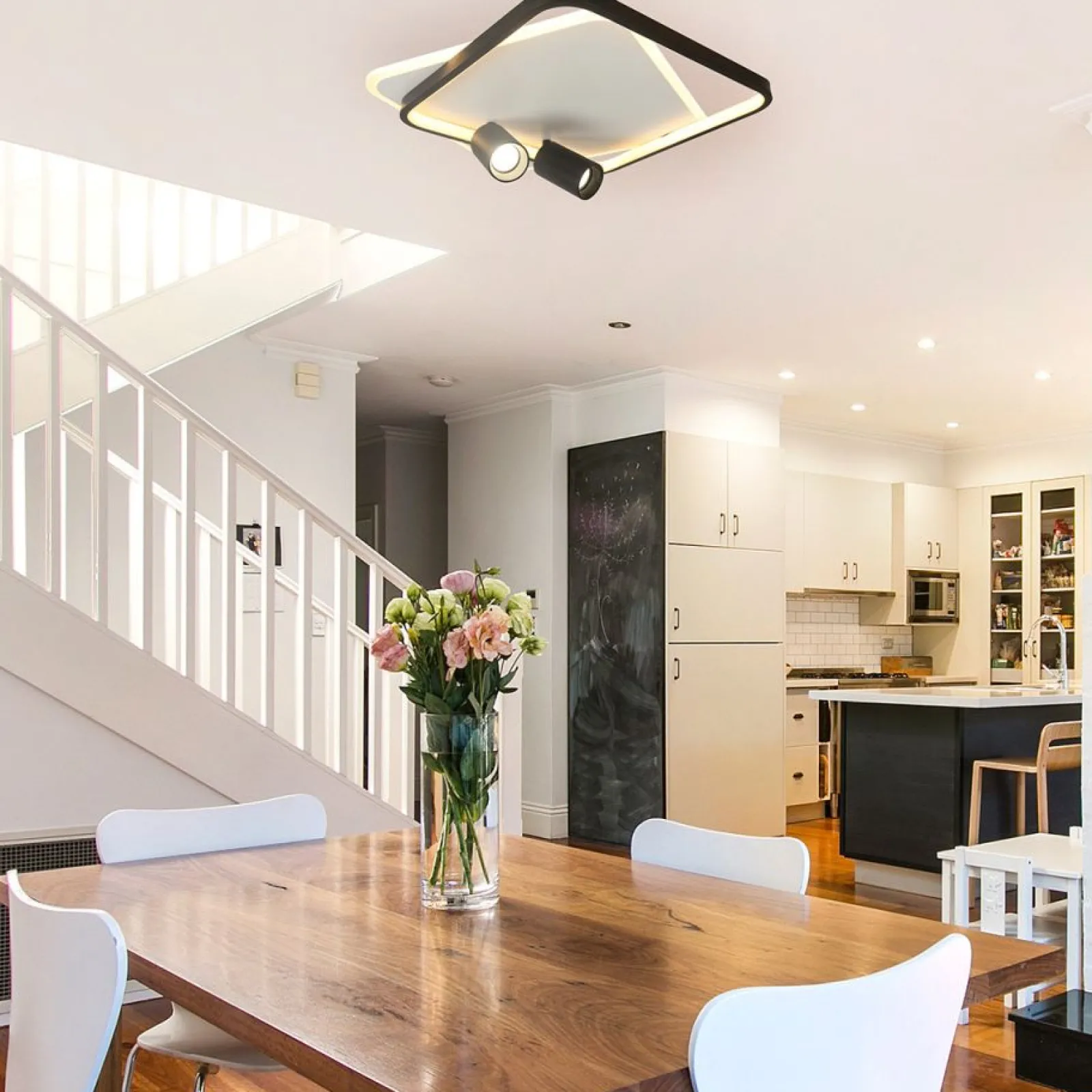 Sklep Kaja Niespotykany plafon LED z tubami LP-0612/2C SQUARE BK PARMA | Kaja* Plafony Nowoczesne|Lampy Led