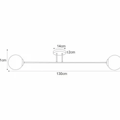 Sklep Kaja Niesymetryczna lampa sufitowa z 2 kloszami K-4923 | Kaja Oświetlenie New