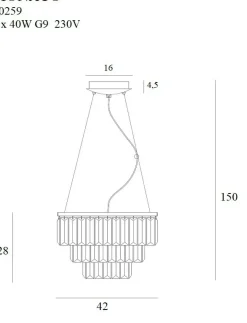Sklep Kaja Nietuzinkowa, chromowana lampa Ø42cm MX P0259 MONACO | Kaja Cheap