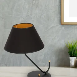 Sklep Kaja Nietuzinkowa lampa stołowa z czarnym abażurem MLP4914 z serii VICTORIA | Kaja Oś* Lampki Stołowe Z Abażurem|Tradycyjne Lampki Stołowe