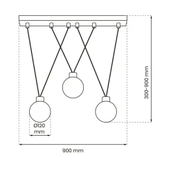 Sklep Kaja Nietuzinkowa lampa wisząca z trzema kloszami MLP8818 z serii CAP Outlet