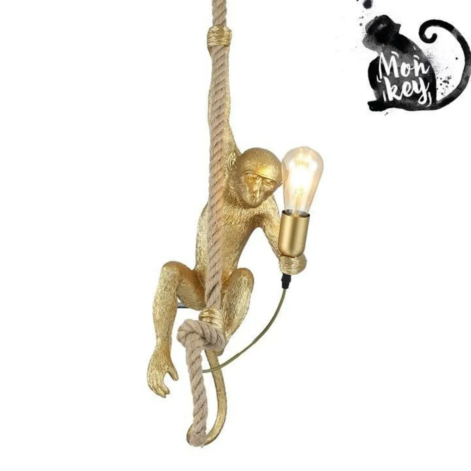 Sklep Kaja Nietuzinkowa, złota lampa wisząca małpa ABR-KAR-G MONKEY | Kaja złoty Sale