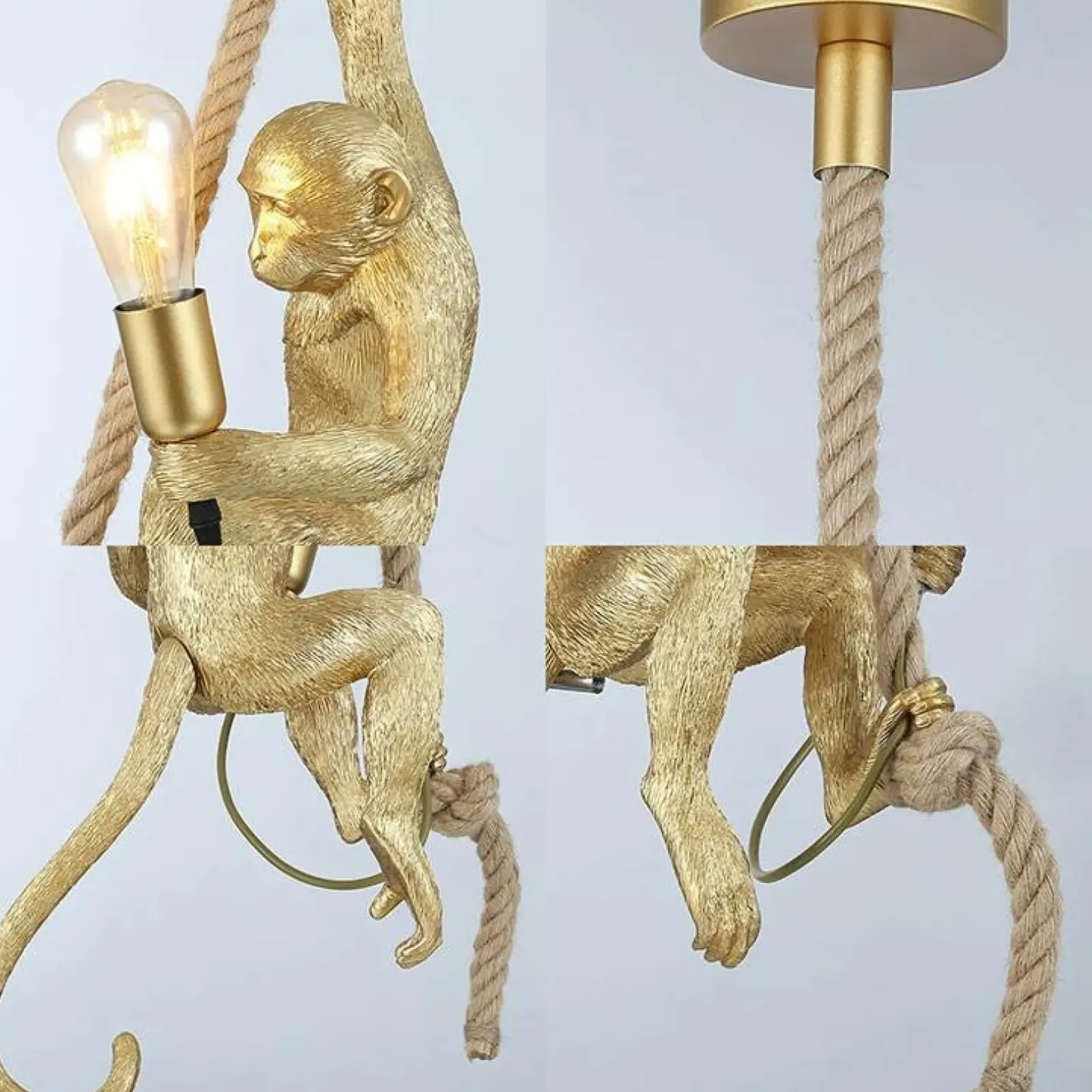 Sklep Kaja Nietuzinkowa, złota lampa wisząca małpa ABR-KAR-G MONKEY | Kaja złoty Sale