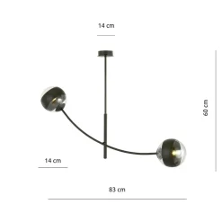 Sklep Kaja Nietypowa lampa sufitowa z dwoma kloszami 1101/2 HUNTER | Kaja Online