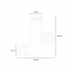 Sklep Kaja Nowoczesna, biała lampa sufitowa z kloszami 1031/2 KALF | Kaja biały Fashion