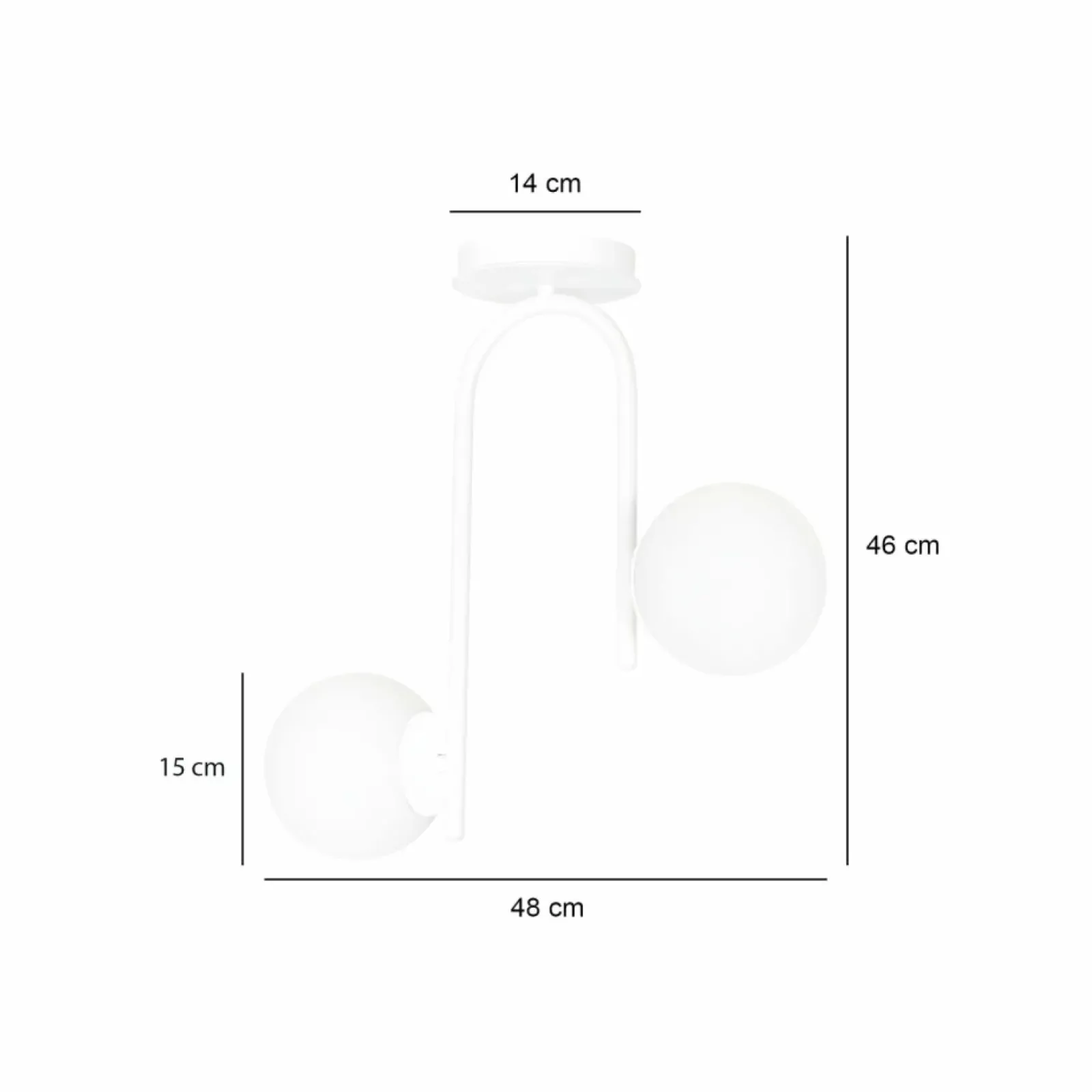 Sklep Kaja Nowoczesna, biała lampa sufitowa z kloszami 1031/2 KALF | Kaja biały Fashion