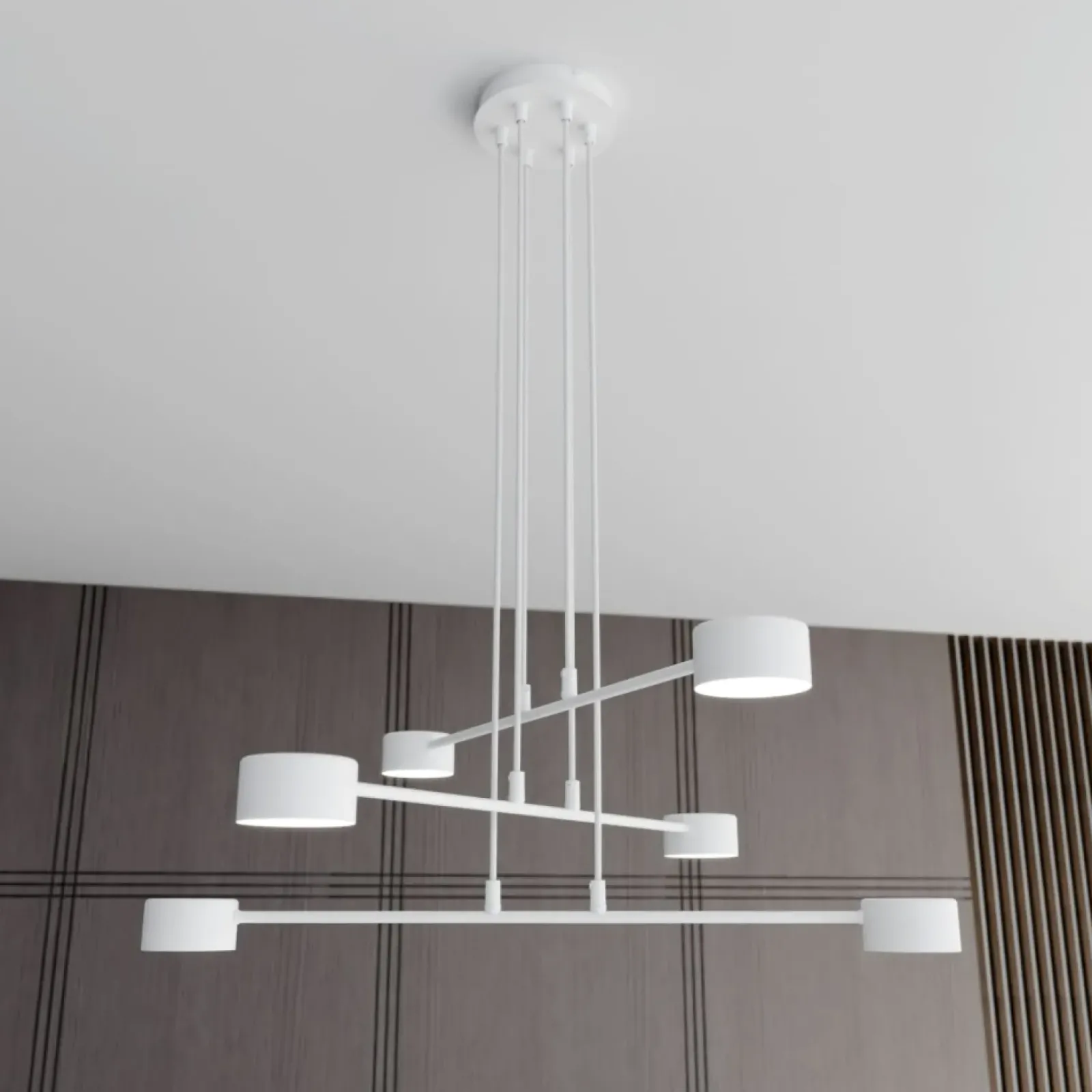 Sklep Kaja Nowoczesna, biała lampa wisząca do salonu 1340/6 MODUS | Kaja biały Shop