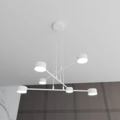 Sklep Kaja Nowoczesna, biała lampa wisząca do salonu 1340/6 MODUS | Kaja biały Shop