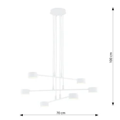 Sklep Kaja Nowoczesna, biała lampa wisząca do salonu 1340/6 MODUS | Kaja biały Shop