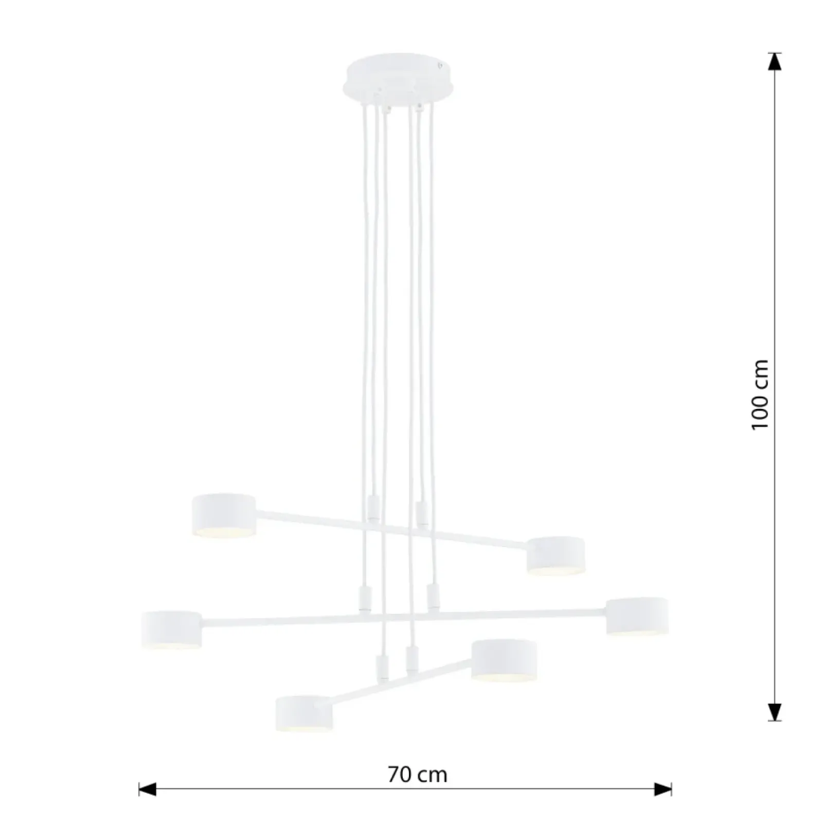 Sklep Kaja Nowoczesna, biała lampa wisząca do salonu 1340/6 MODUS | Kaja biały Shop