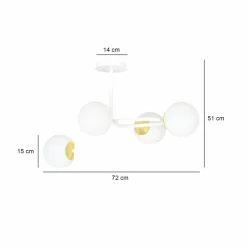 Sklep Kaja Nowoczesna, biało-złota lampa do sypialni 1033/4A RAGNAR | Kaja Sale