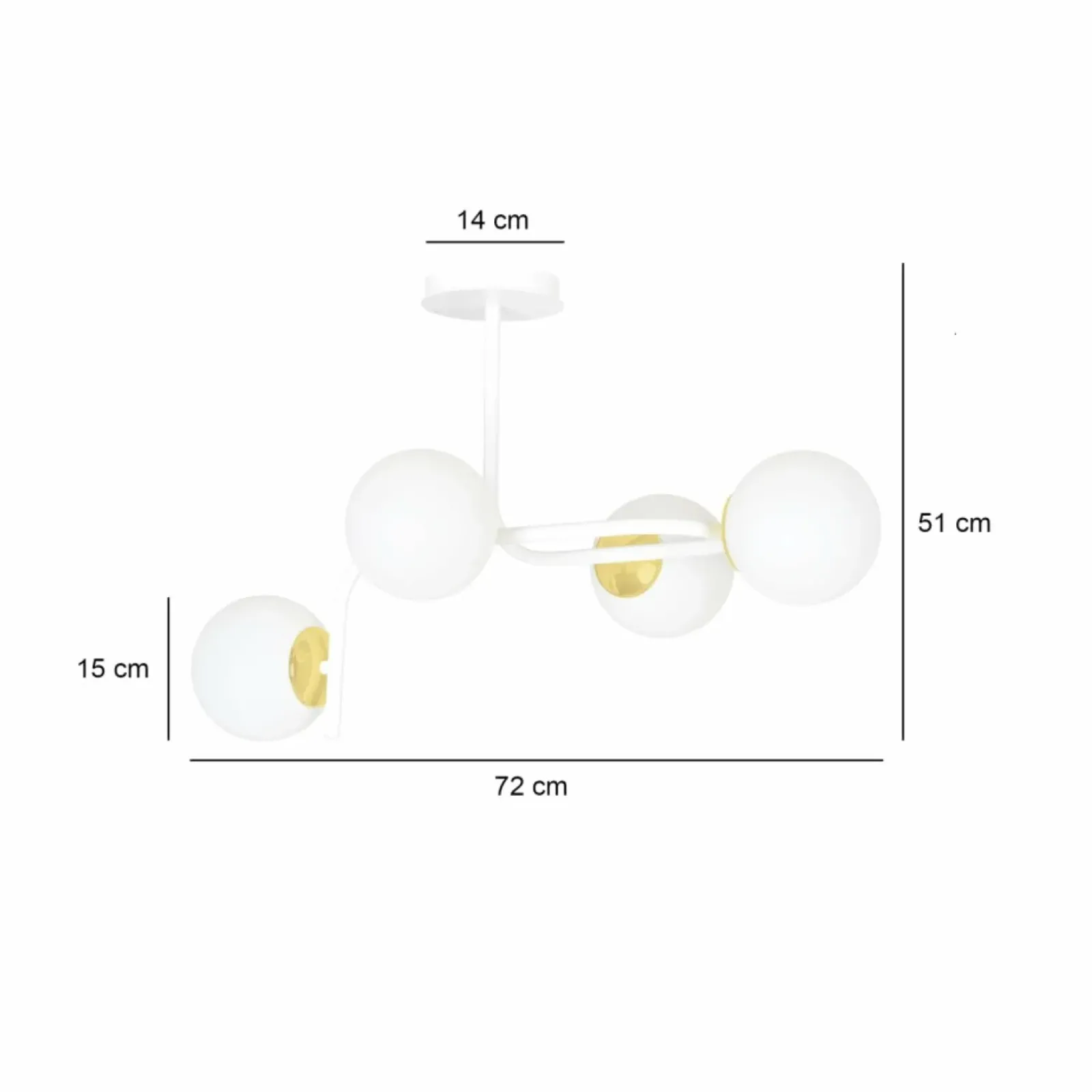 Sklep Kaja Nowoczesna, biało-złota lampa do sypialni 1033/4A RAGNAR | Kaja Sale