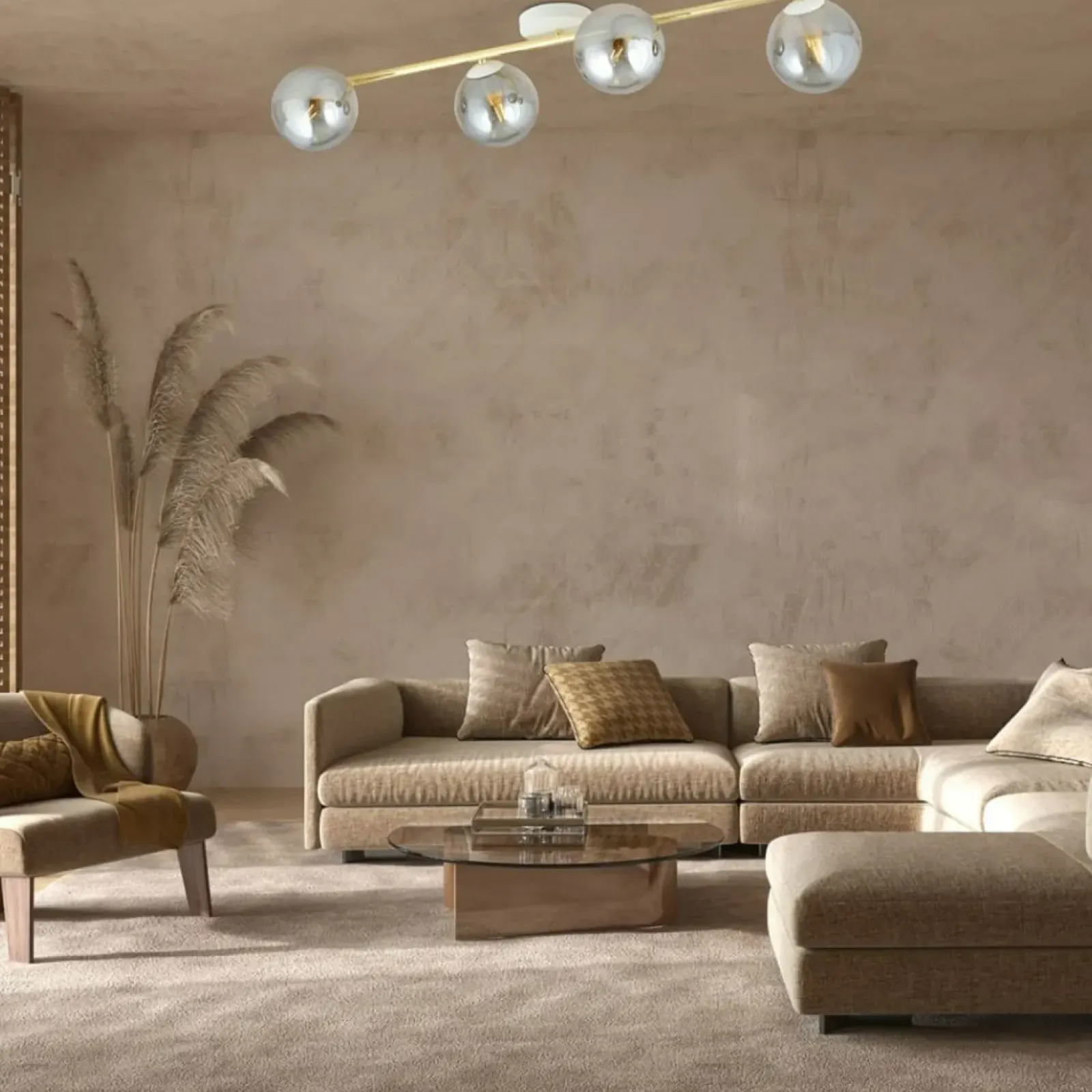 Sklep Kaja Nowoczesna, biało-złota lampa sufitowa do salonu 1247/4 serii SPLENDI Outlet