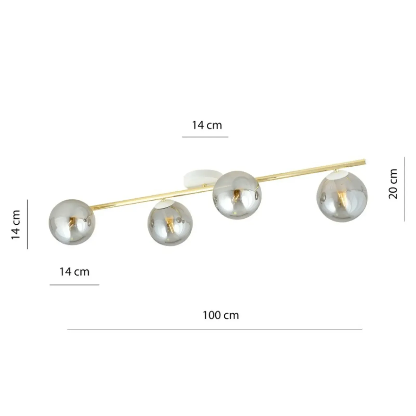 Sklep Kaja Nowoczesna, biało-złota lampa sufitowa do salonu 1247/4 serii SPLENDI Outlet