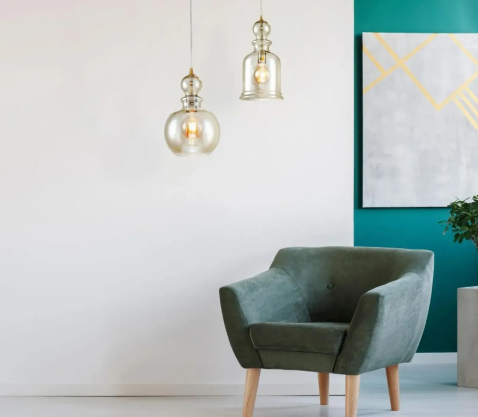 Sklep Kaja Nowoczesna, bursztynowa lampa wisząca P003PL-01BZ TONE | Kaja Hot