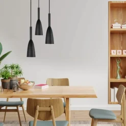 Sklep Kaja Nowoczesna, czarna lampa wisząca LP-181/3P BK SOLIN | Kaja Oświetlenie Clearance