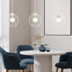 Sklep Kaja Nowoczesna, dekoracyjna lampa wisząca biało-złota 1223/3 z serii GINO Discount