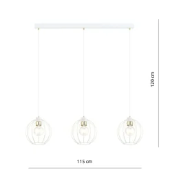 Sklep Kaja Nowoczesna, dekoracyjna lampa wisząca biało-złota 1223/3 z serii GINO Discount