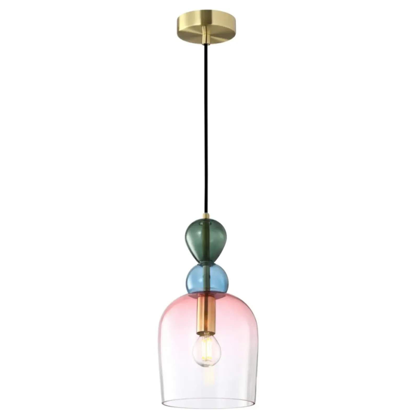 Sklep Kaja Nowoczesna, kolorowa lampa wisząca PND-37462B-MC-GD MANSO | Kaja Store
