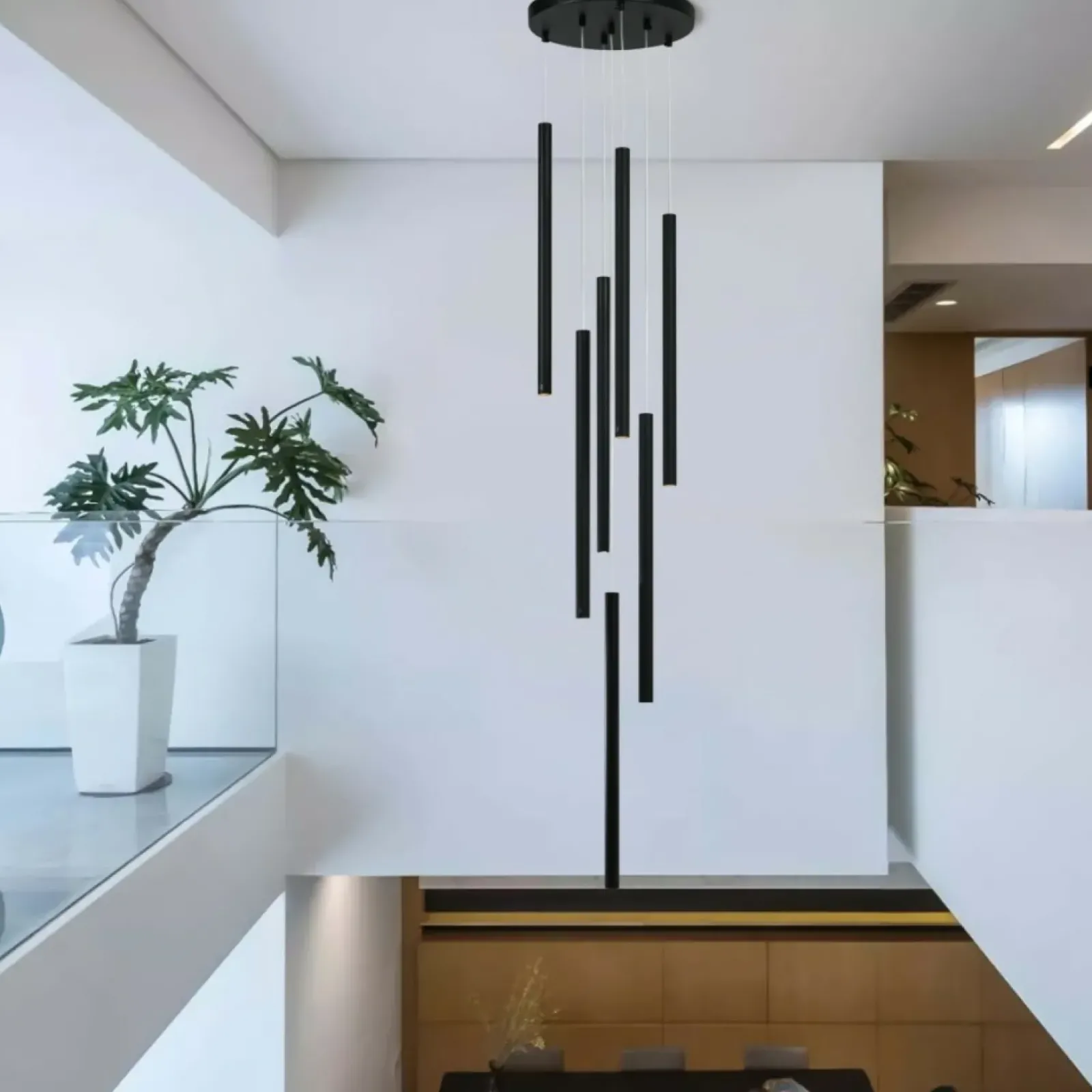 Sklep Kaja Nowoczesna lampa do stylowego salonu LP-894/7P BK z serii LUNGO | Kaja Sale