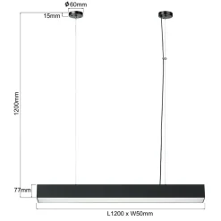 Sklep Kaja Nowoczesna lampa nad wyspę 120cm LP-1401/1P L BK SMART LUCI L | Kaja Cheap