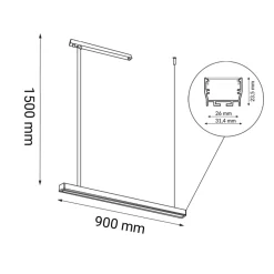 Sklep Kaja Nowoczesna lampa pozioma listwa 90cm 3000K ANT 1845 HIATE | Kaja* Lampy Led