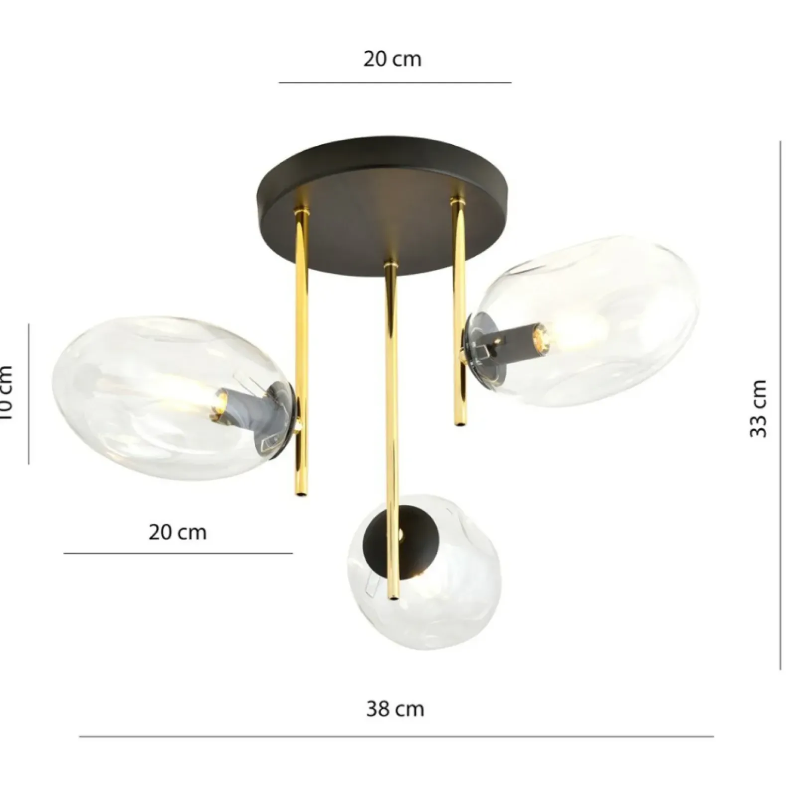 Sklep Kaja Nowoczesna lampa sufitowa ze zotymi elementami 1273/3 z serii ARGO Outlet