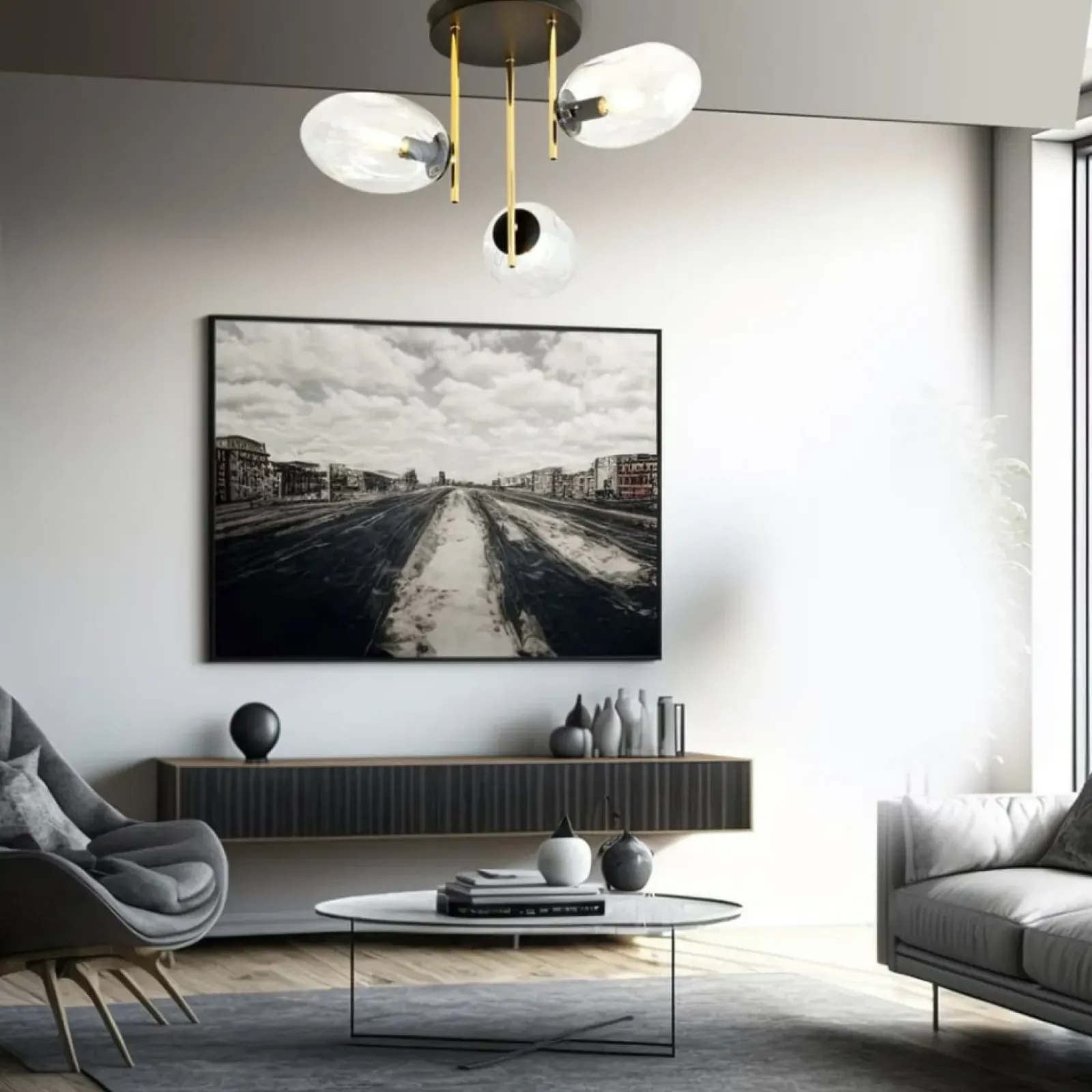 Sklep Kaja Nowoczesna lampa sufitowa ze zotymi elementami 1273/3 z serii ARGO Outlet